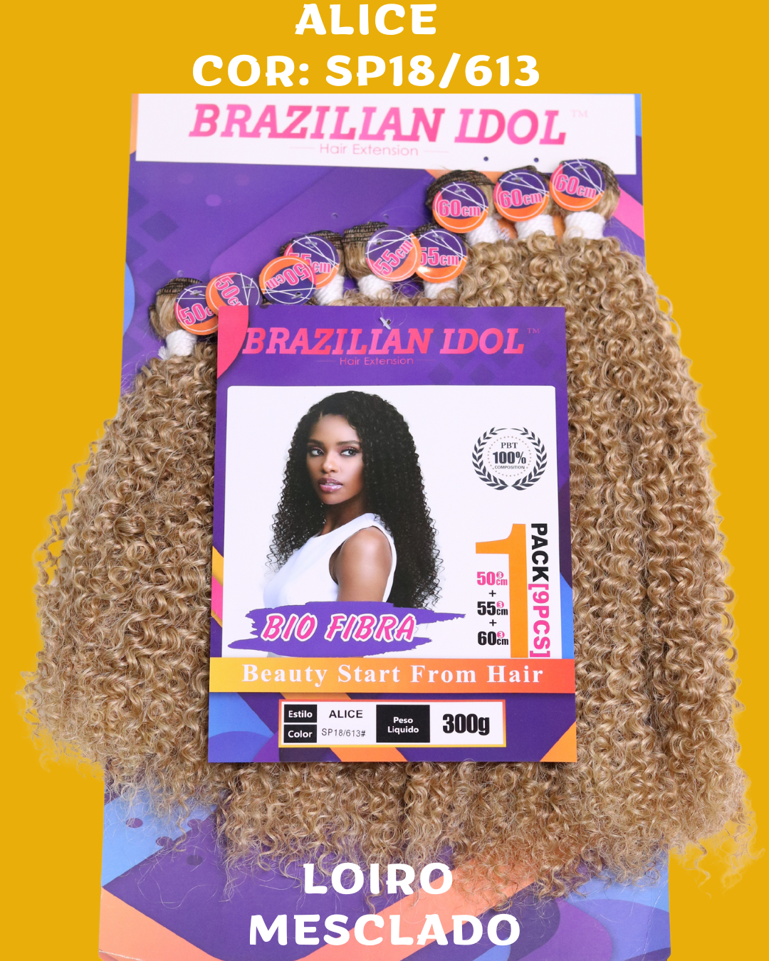 Alice 60cm - Brazilian Idol - 300 gramas - Bio Fibra