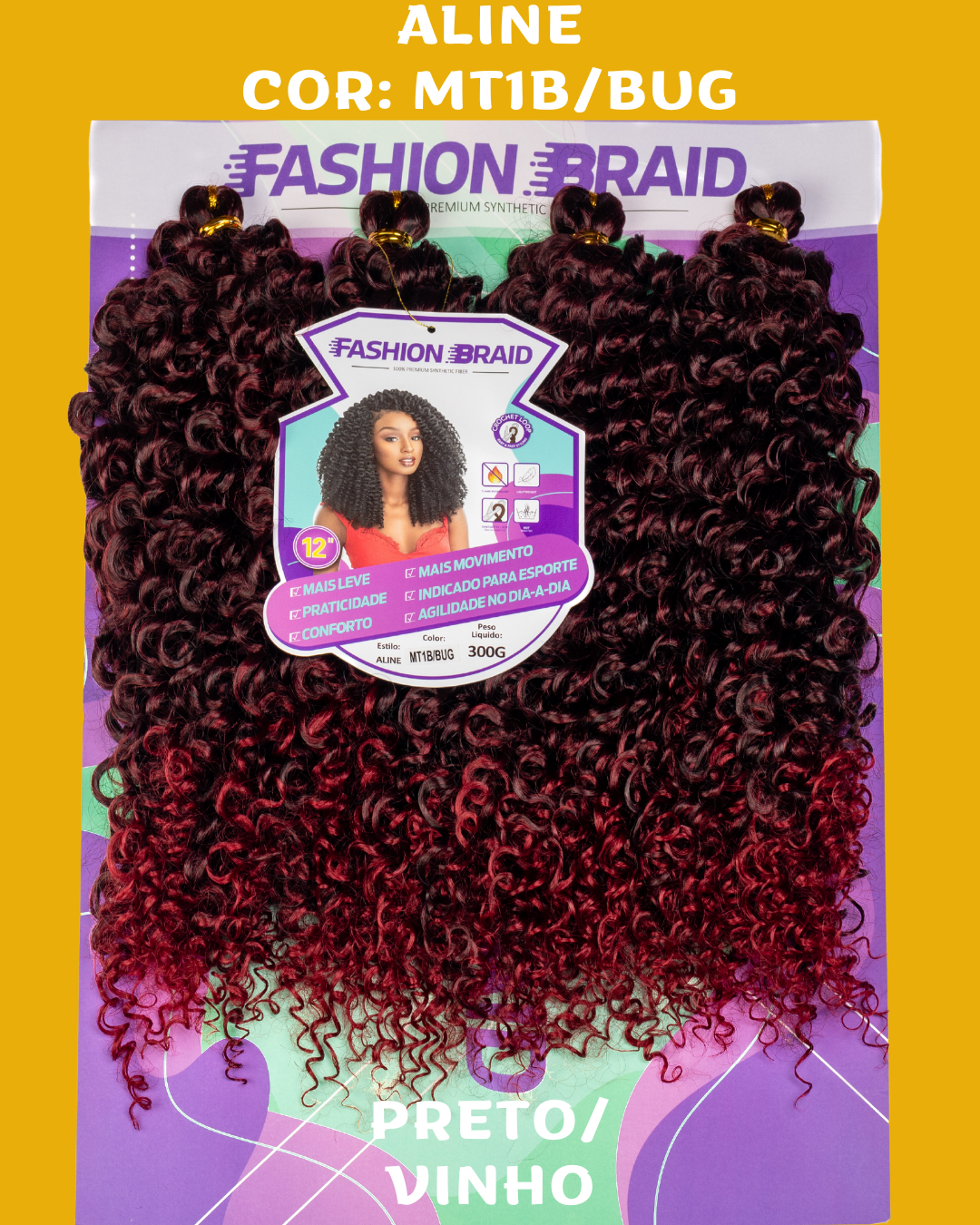 Aline Crochet- 30cm - Fashion Braid - 300 gramas - Fibra sintetica premium