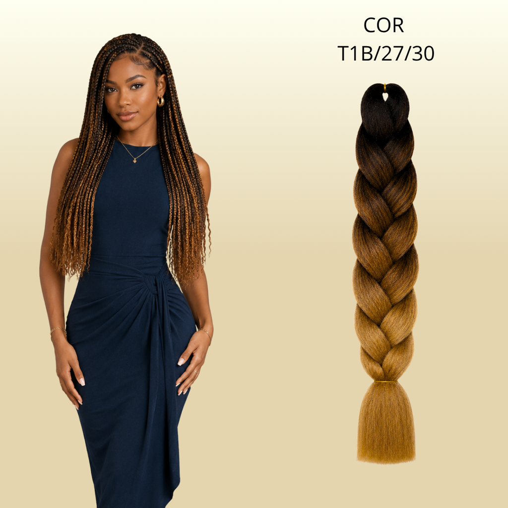 Postiço Jumbão FASHION YOU 1 pacote 6 peças  - Jumbão 400 Gramas Pacotão Kanekalon Cabelo Para Tranças.