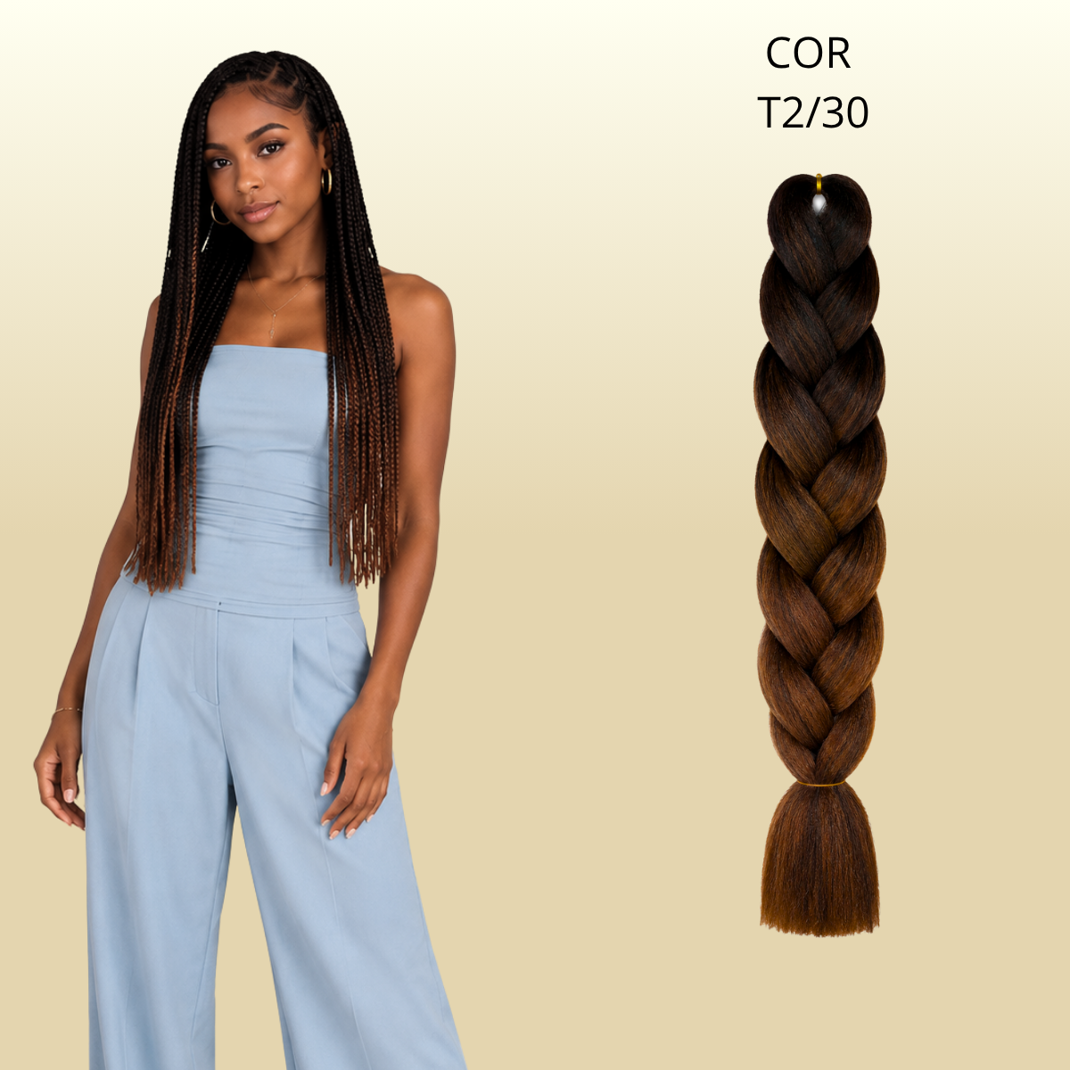 Postiço Jumbão FASHION YOU 1 pacote 6 peças  - Jumbão 400 Gramas Pacotão Kanekalon Cabelo Para Tranças.