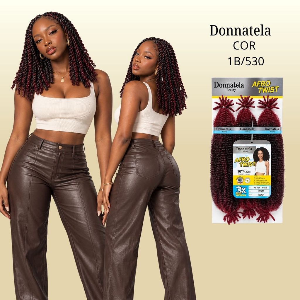 Afro Twist - Crochet - 40cm - 120g - Donnatela - Fibra Pre-Estirada
