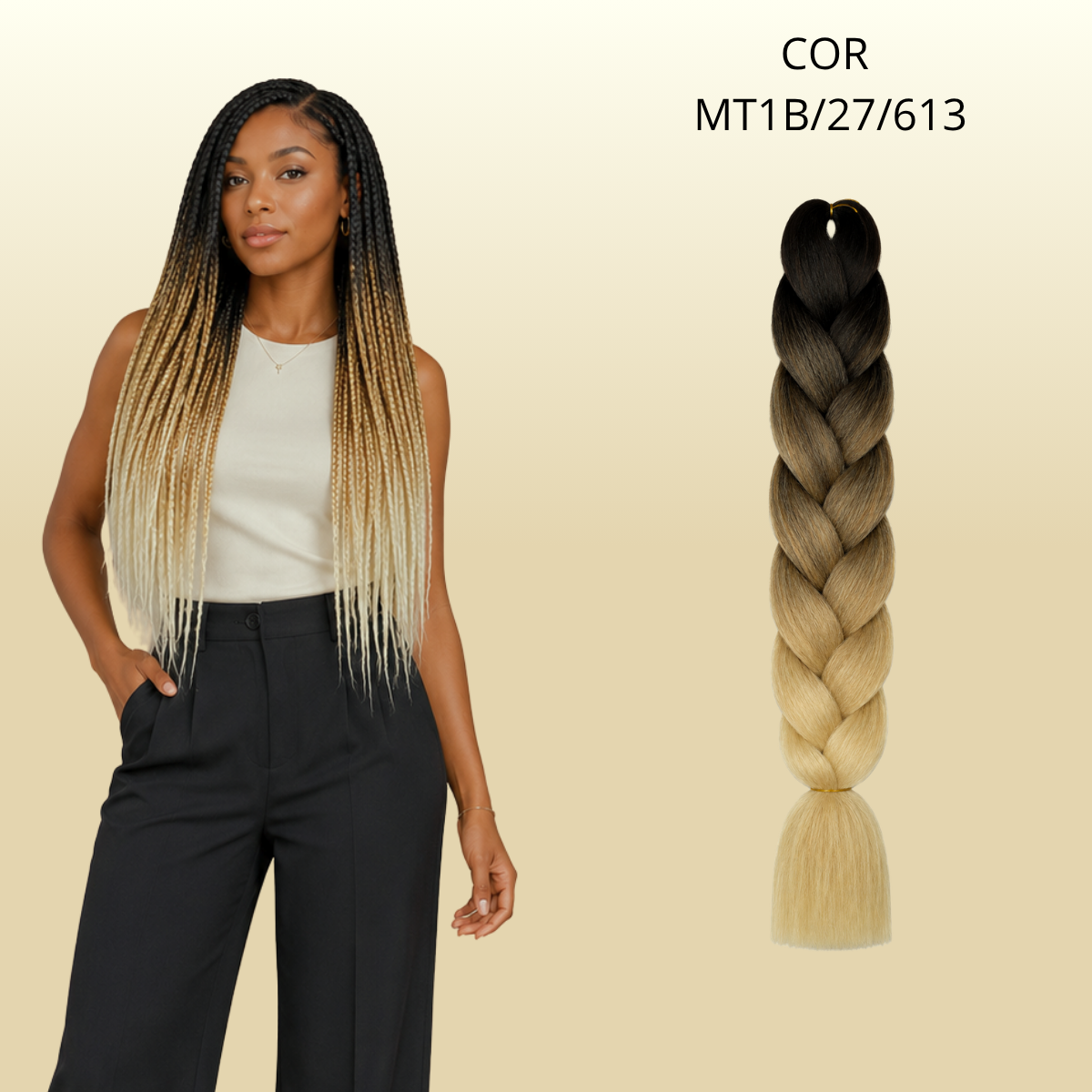 Postiço Jumbão FASHION YOU 1 pacote 6 peças  - Jumbão 400 Gramas Pacotão Kanekalon Cabelo Para Tranças.