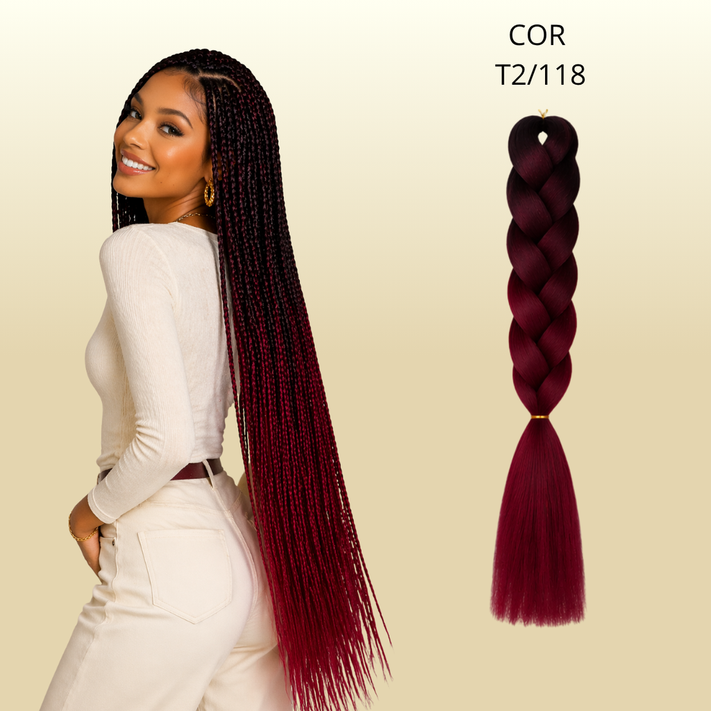 Postiço Jumbão FASHION YOU 1 pacote 6 peças  - Jumbão 400 Gramas Pacotão Kanekalon Cabelo Para Tranças.