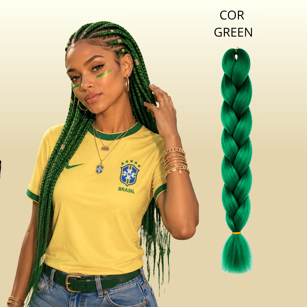 Postiço Jumbão FASHION YOU 1 pacote 6 peças  - Jumbão 400 Gramas Pacotão Kanekalon Cabelo Para Tranças.