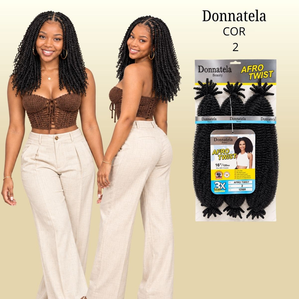 Afro Twist - Crochet - 40cm - 120g - Donnatela - Fibra Pre-Estirada