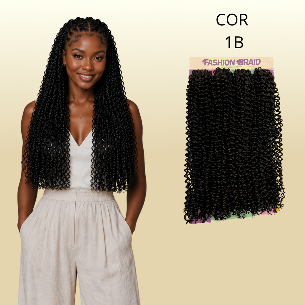 Viviana 50cm Fashion Braid Cabelo Cacheado Orgânico p/ Crochet Braids