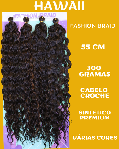 HawaII 55 CM - Fashion Braid - Cabelo crochet - Cabelo crochê braids - Sintetico premium