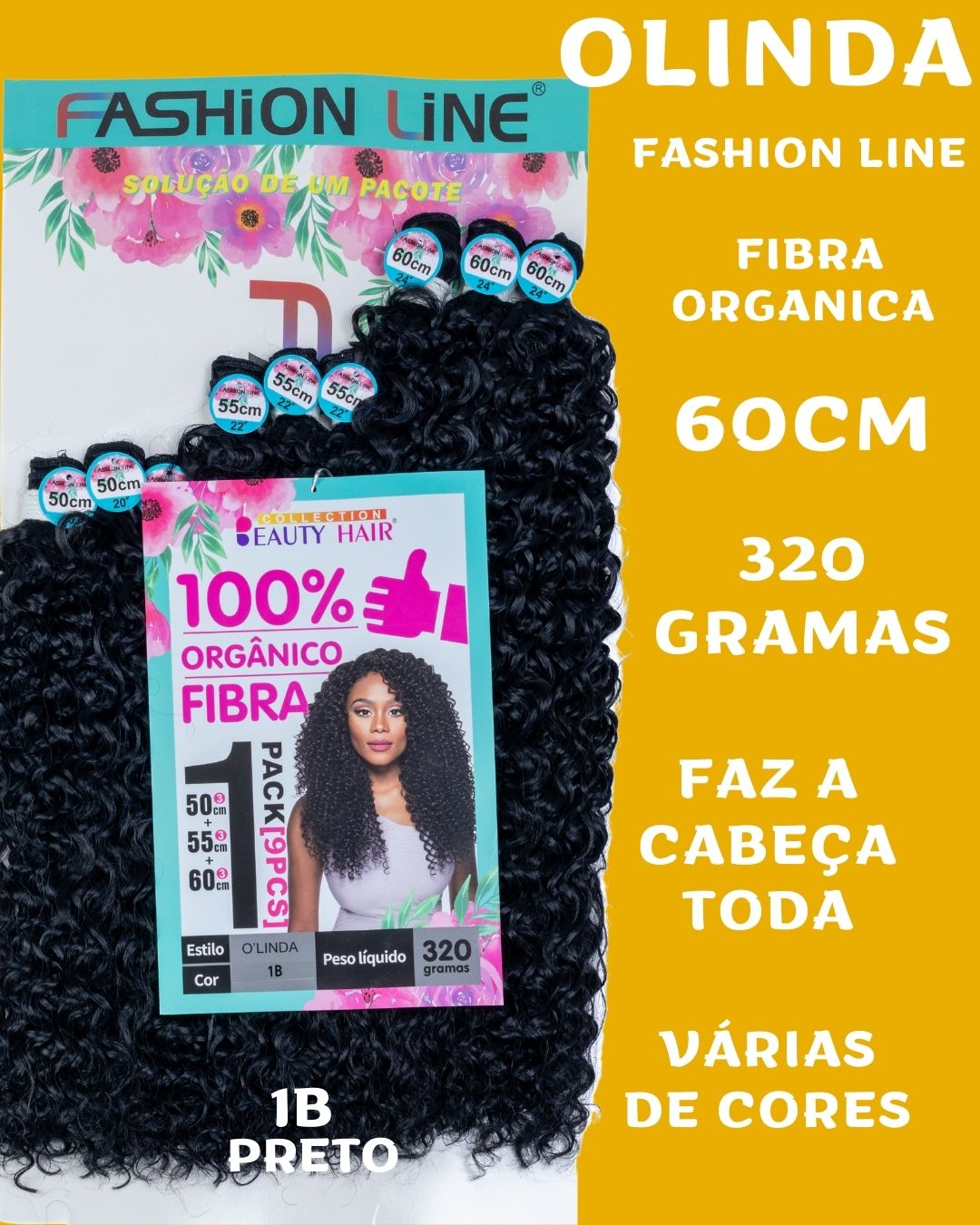Olinda 60cm - Fashion Line - 320 gramas - Fibra Orgânica