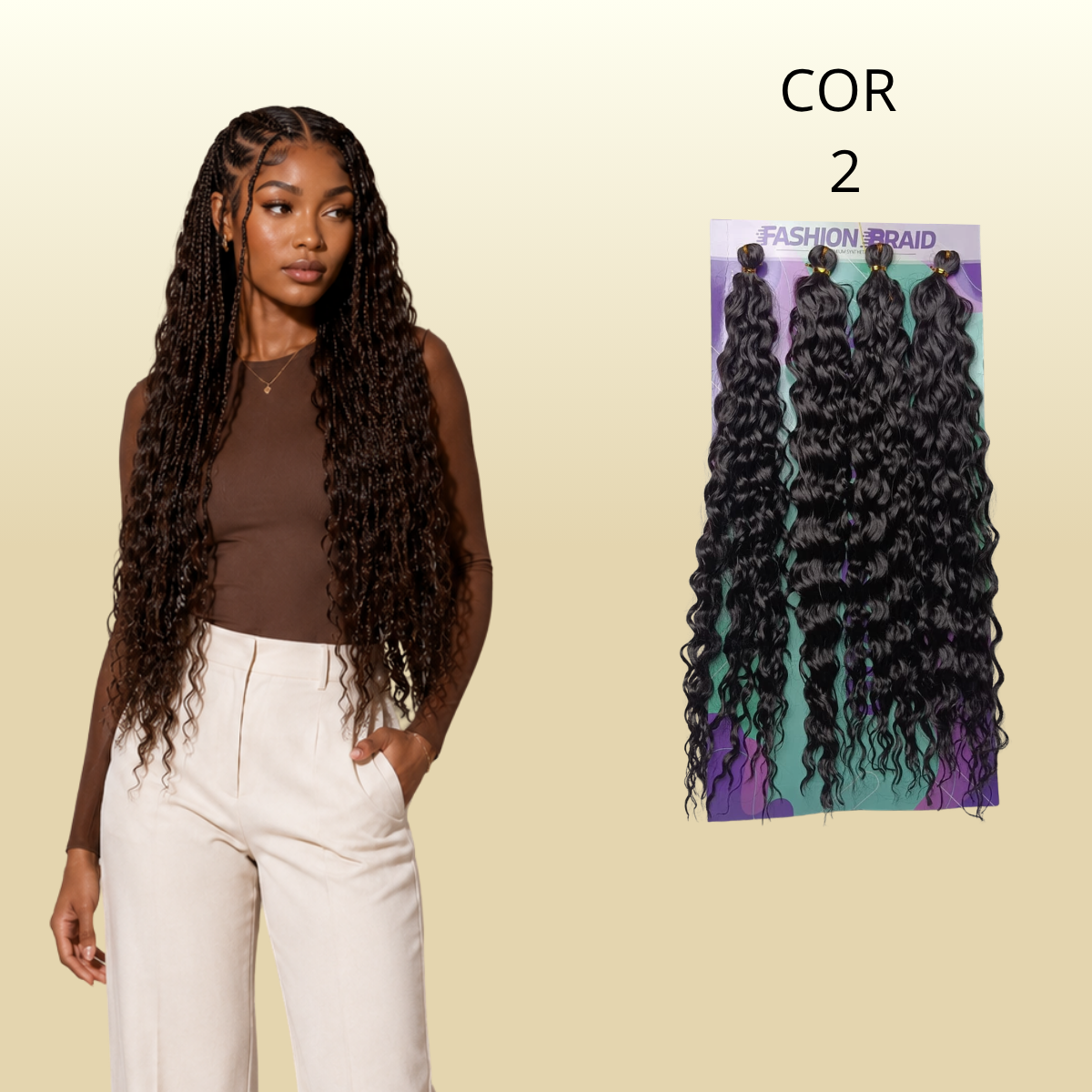 HawaII 55 CM - Fashion Braid - Cabelo crochet - Cabelo crochê braids - Sintetico premium