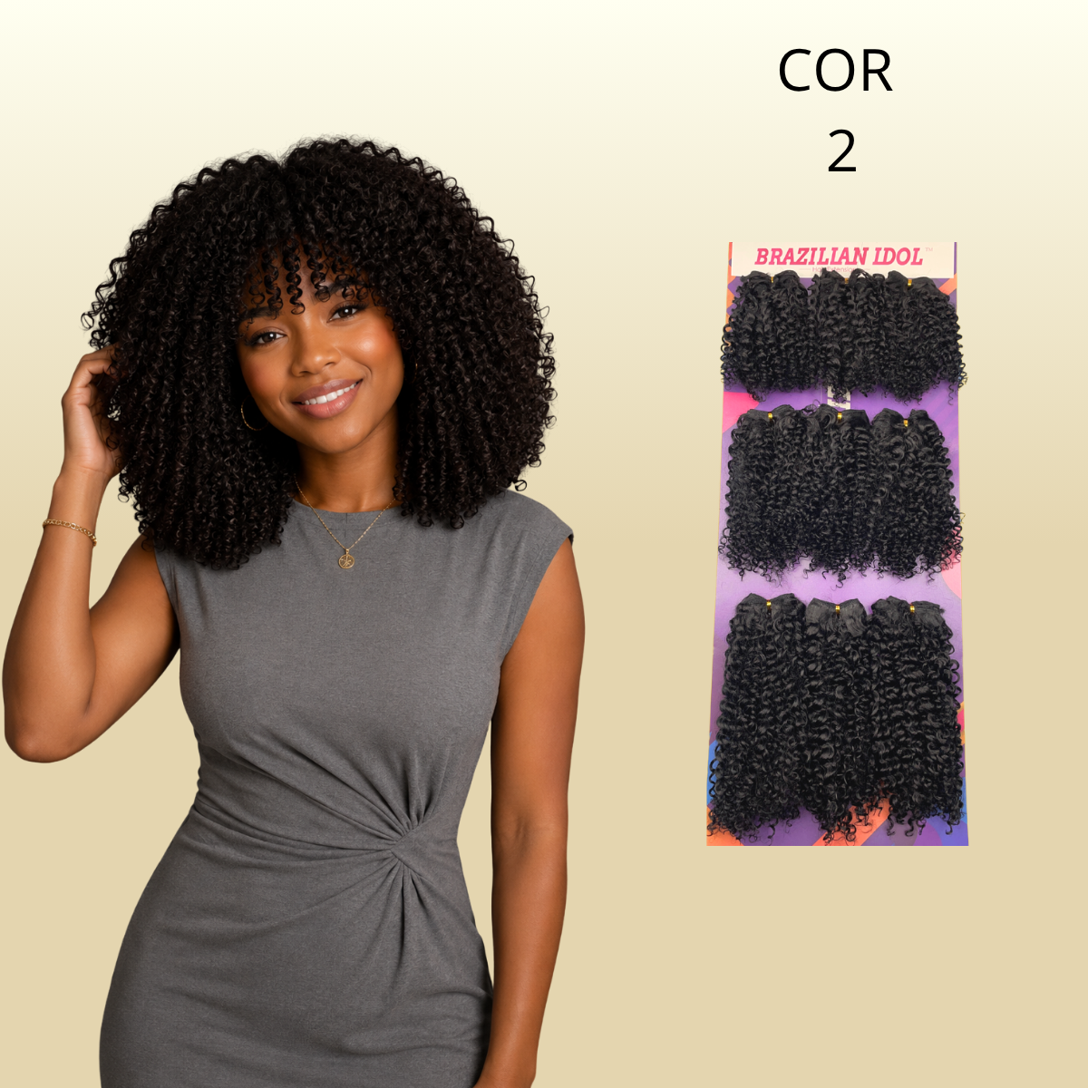 Generosa 40cm - Brazilian Idol - Cabello Rizado ORGÁNICO - 300gr