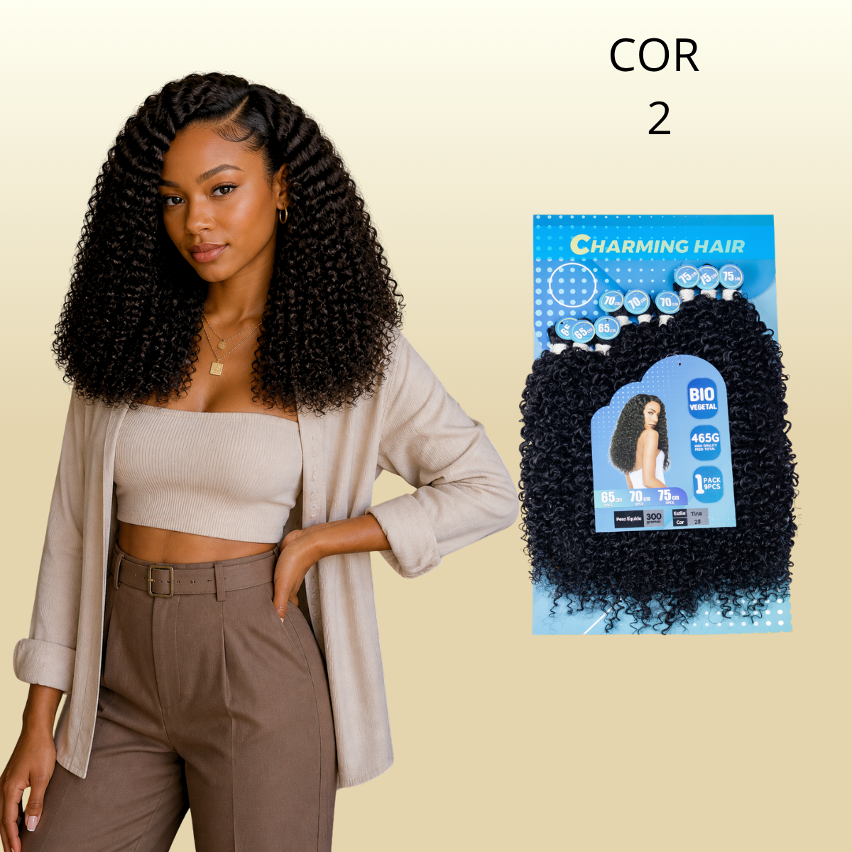 Tina/Juliana 75cm - Charming Hair - 300 gramas - Bio Vegetal