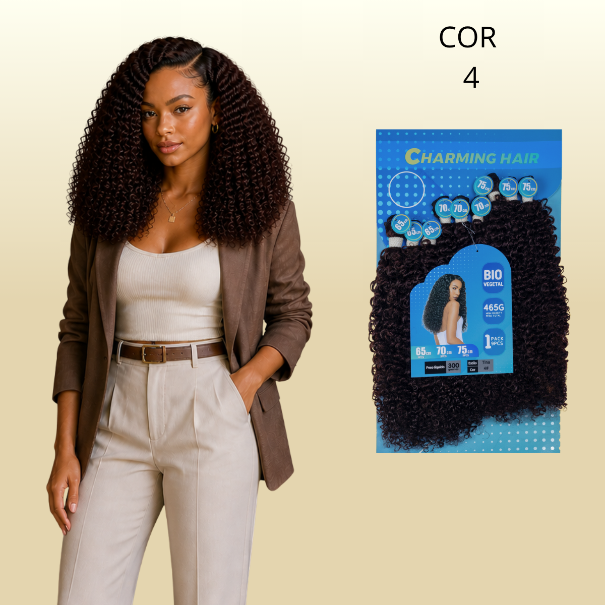 Tina/Juliana 75cm - Charming Hair - 300 gramas - Bio Vegetal