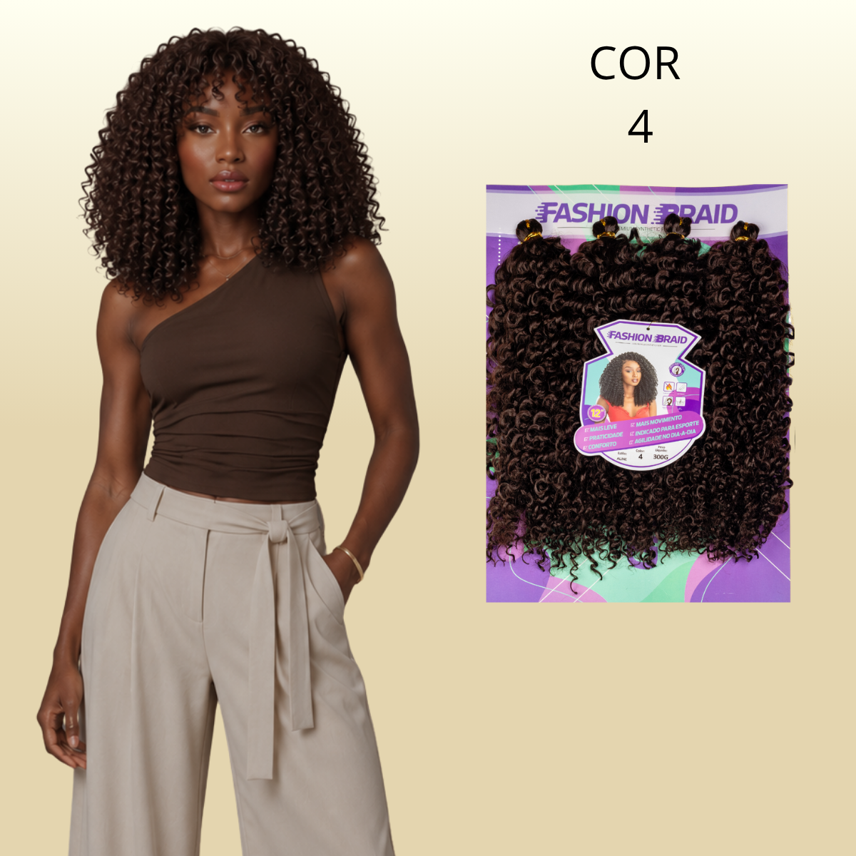 Aline Crochet- 30cm - Fashion Braid - 300 gramas - Fibra sintetica premium