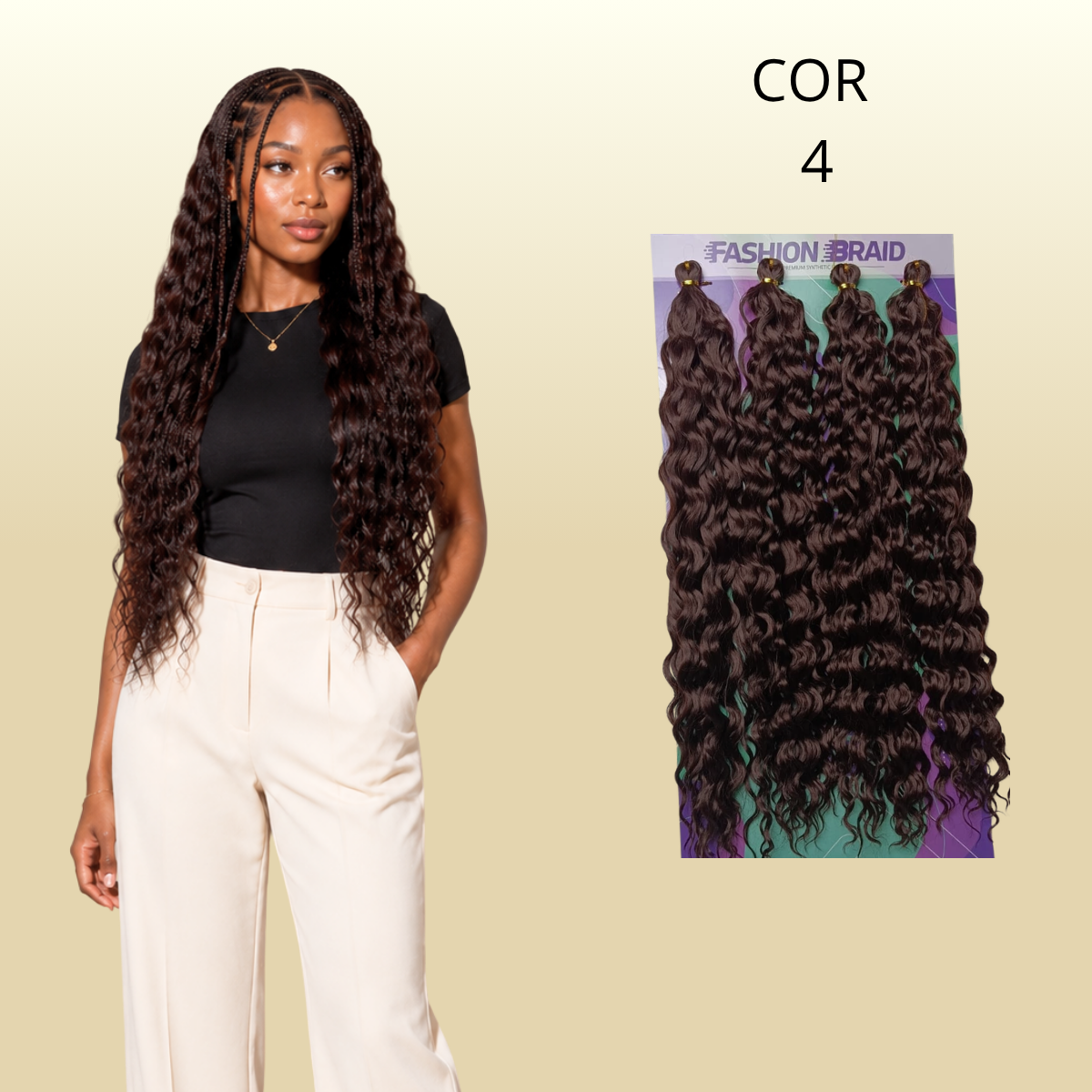 HawaII 55 CM - Fashion Braid - Cabelo crochet - Cabelo crochê braids - Sintetico premium