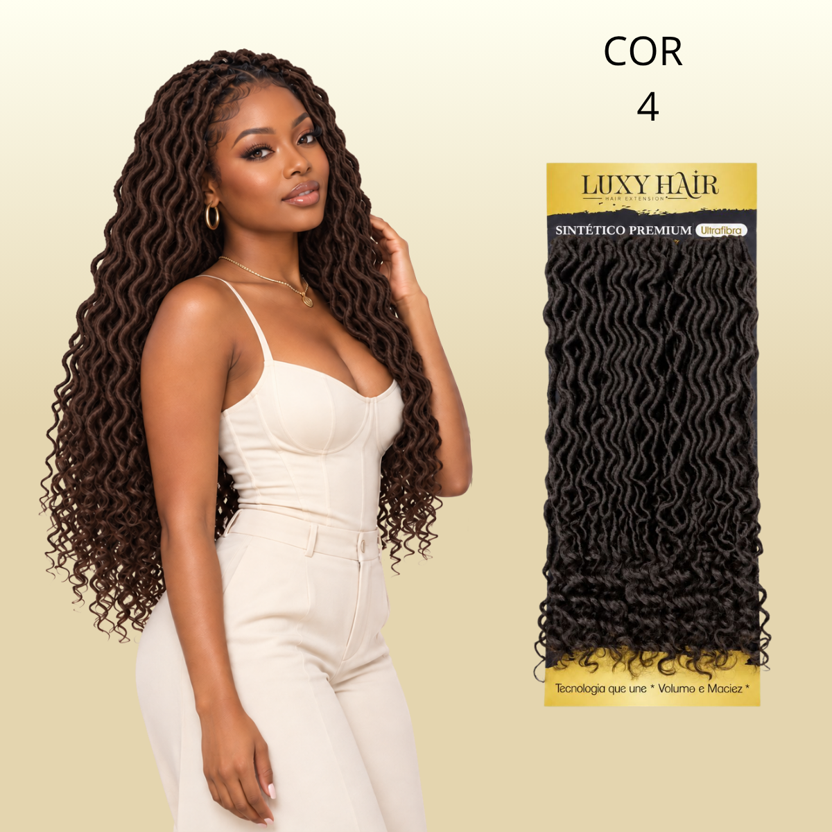 Goddess Locs - Crochê - 76cm - 260g - Luxy Hair - Sintética Premium Ultrafibra