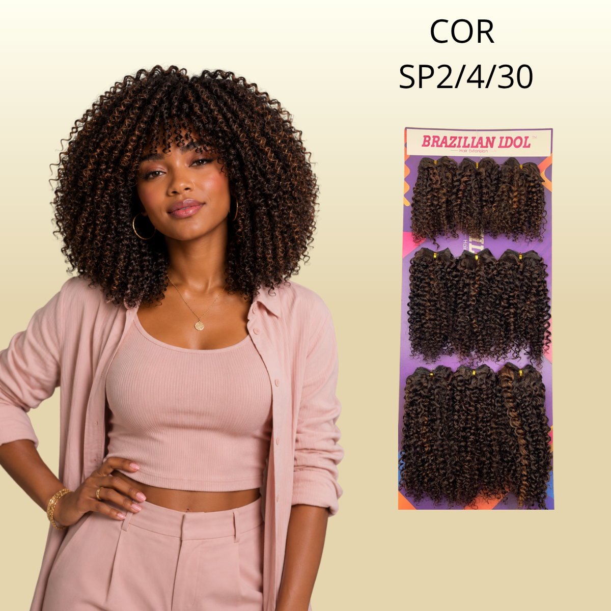 Generosa 40cm - Brazilian Idol - Cabello Rizado ORGÁNICO - 300gr