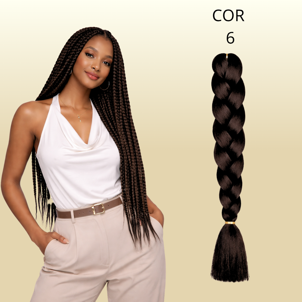 Postiço Jumbão FASHION YOU 1 pacote 6 peças  - Jumbão 400 Gramas Pacotão Kanekalon Cabelo Para Tranças.