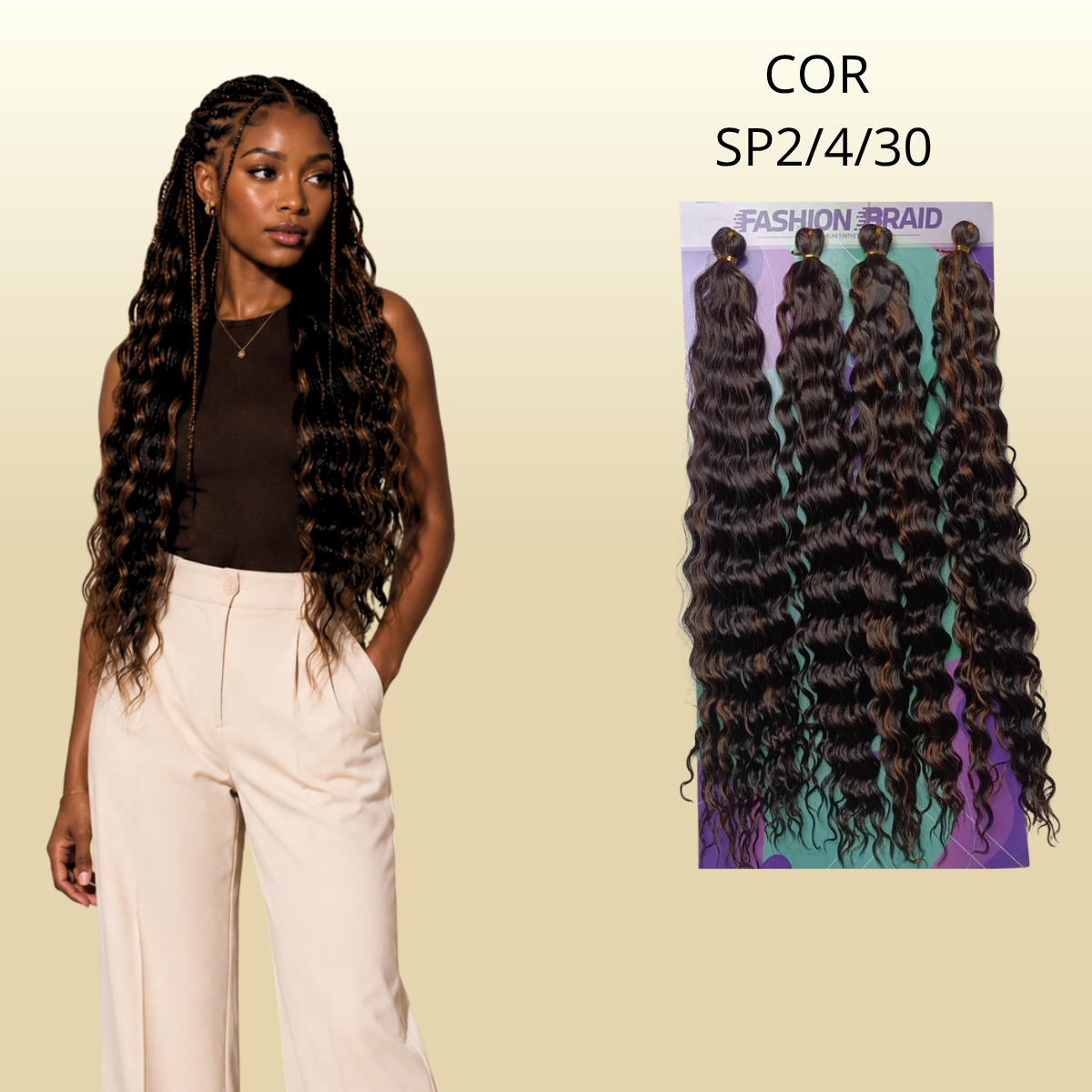 HawaII 55 CM - Fashion Braid - Cabelo crochet - Cabelo crochê braids - Sintetico premium