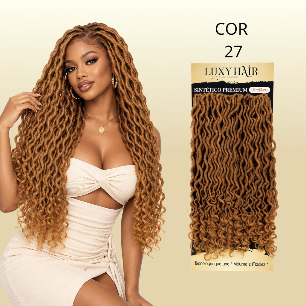 Goddess Locs - Crochê - 76cm - 260g - Luxy Hair - Sintética Premium Ultrafibra