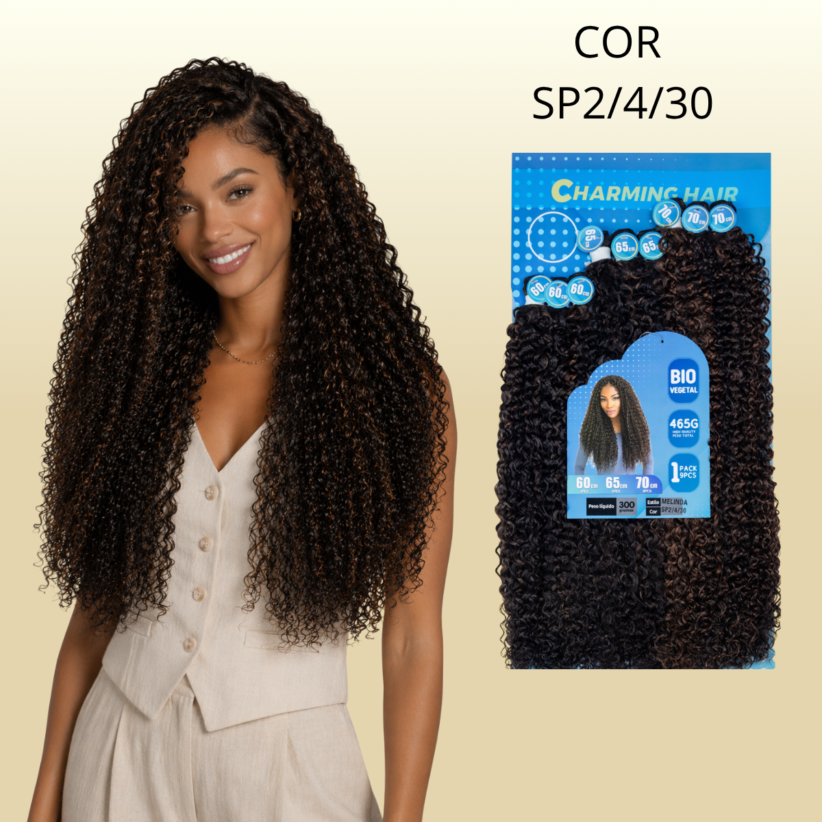 Melinda/Lindona 70cm - Charming Hair/Fashion Classic - 300 gramas - Bio Vegetal