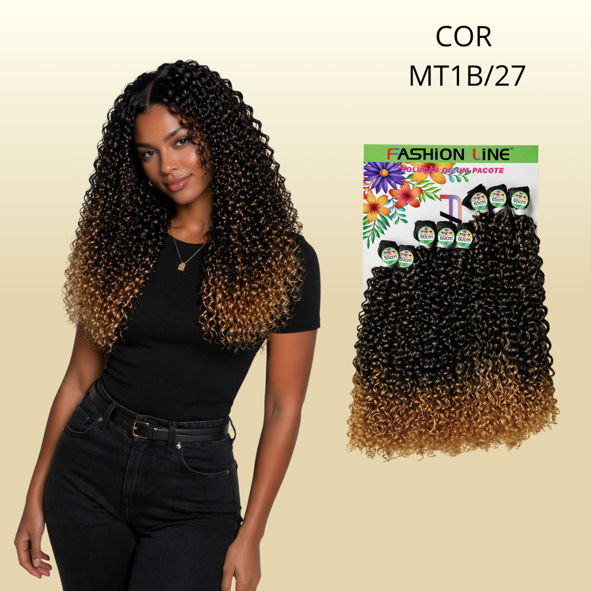 Rainha 65cm FASHION LINE Cabelo ORGÂNICO Cacheado 285g