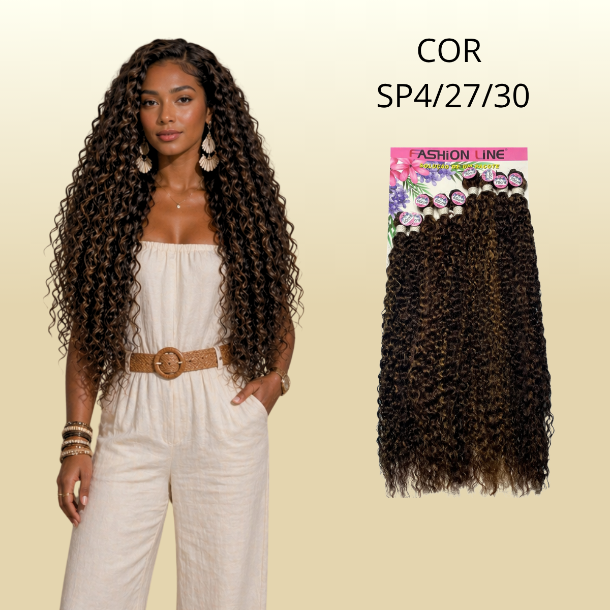 Formosa 70cm - FASHION LINE - Cabelo Cacheado ORGÂNICO.