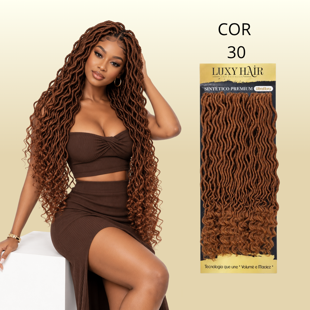 Goddess Locs - Crochê - 76cm - 260g - Luxy Hair - Sintética Premium Ultrafibra