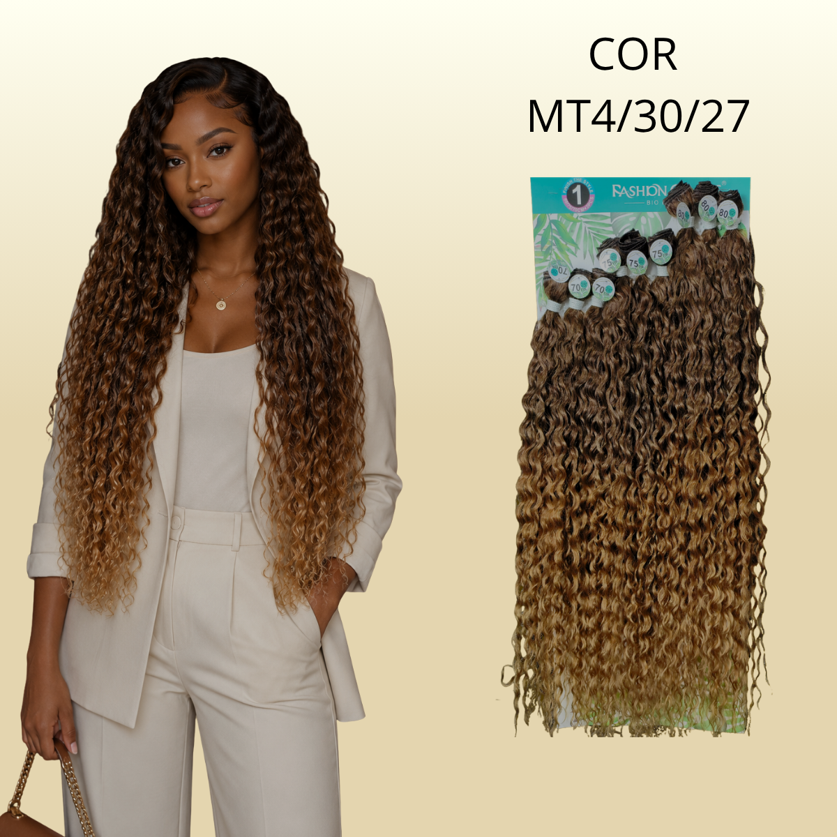 Anjo Plus/Helena  80cm FASHION CLASSIC - Cabelo Cacheado Bio Fibra
