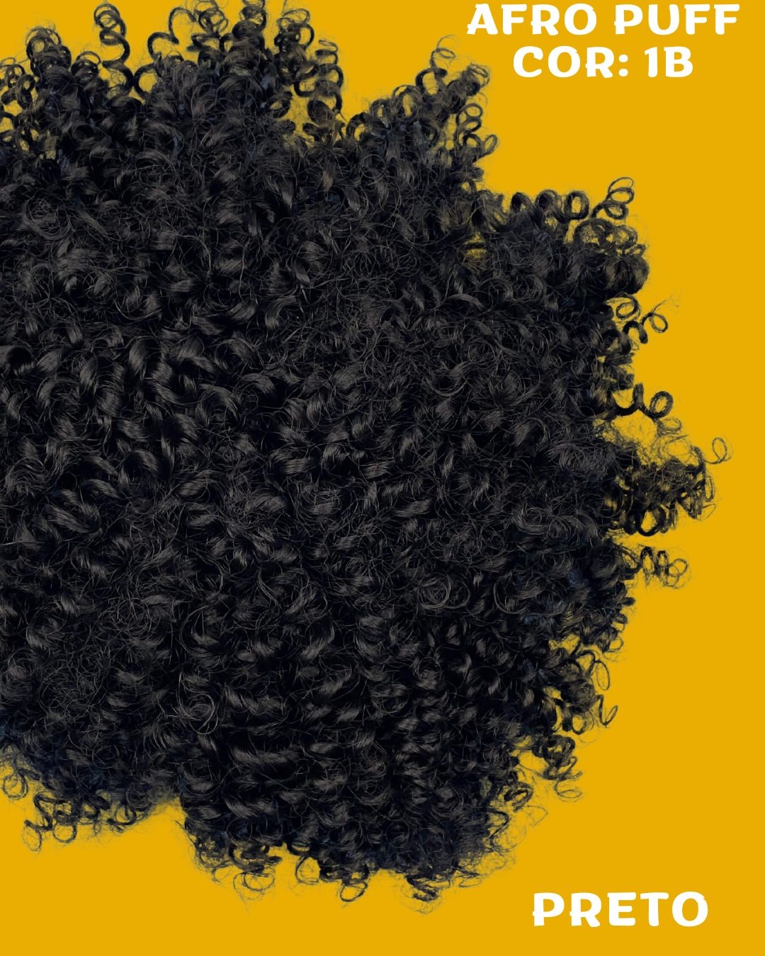 Afro Puff 30cm - FASHION LINE Cabelo Cacheado Aplique Orgânico - Rabo de Cavalo - 180g.