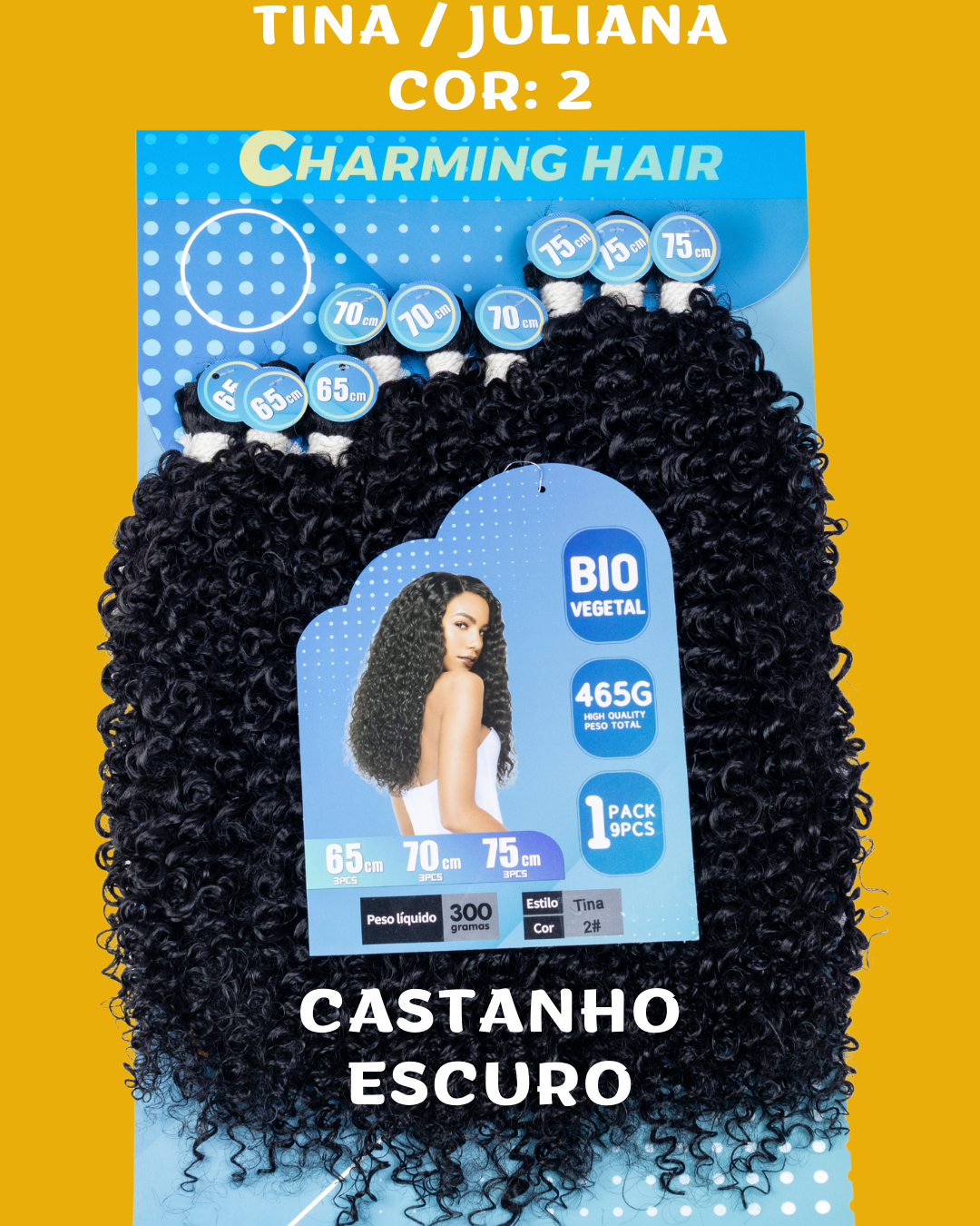 Tina/Juliana 75cm - Charming Hair - 300 gramas - Bio Vegetal