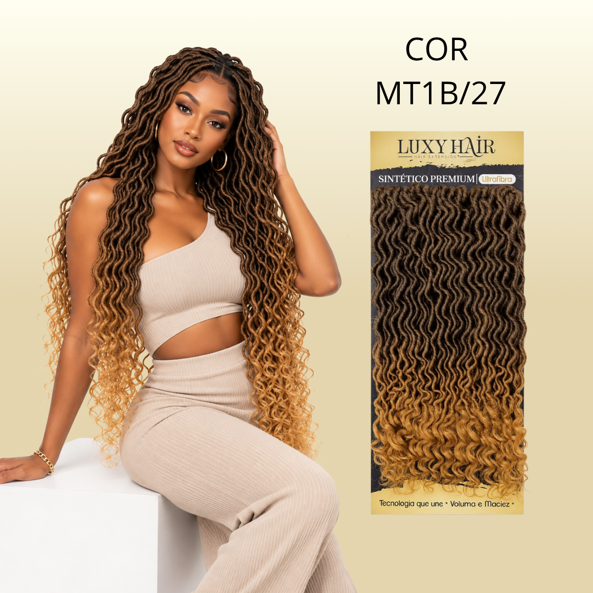 Goddess Locs - Crochê - 76cm - 260g - Luxy Hair - Sintética Premium Ultrafibra