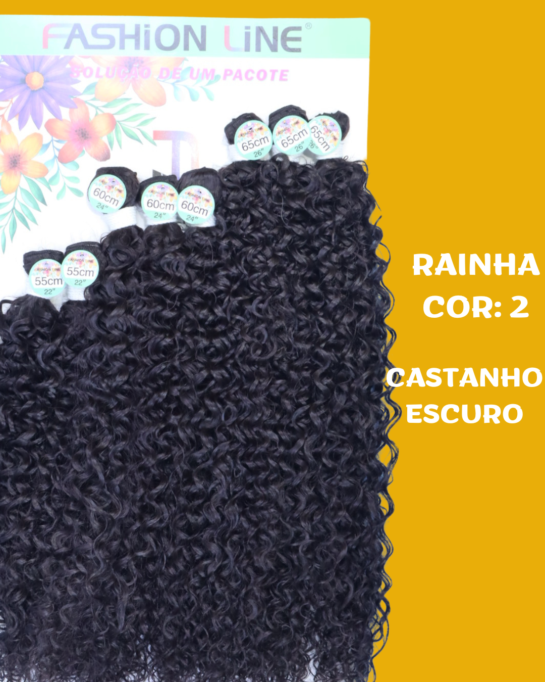 Rainha 65cm FASHION LINE Cabelo ORGÂNICO Cacheado 285g