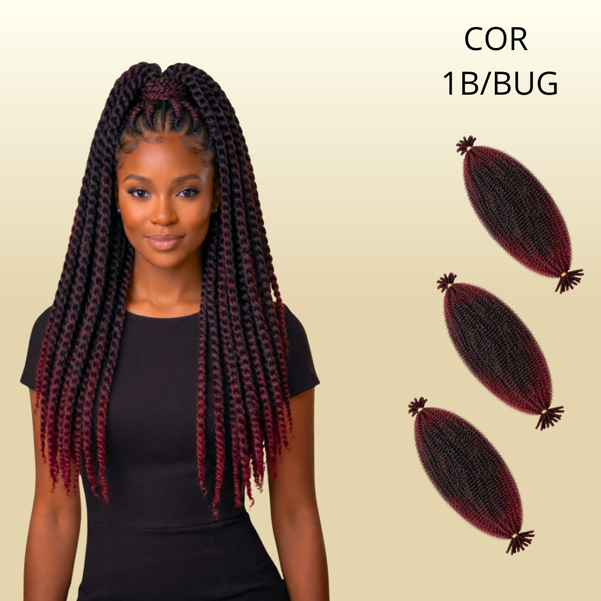 AFRO TWIST - 40cm - FASHION BRAID - Cabelo Afro - CROCHET BRAIDS