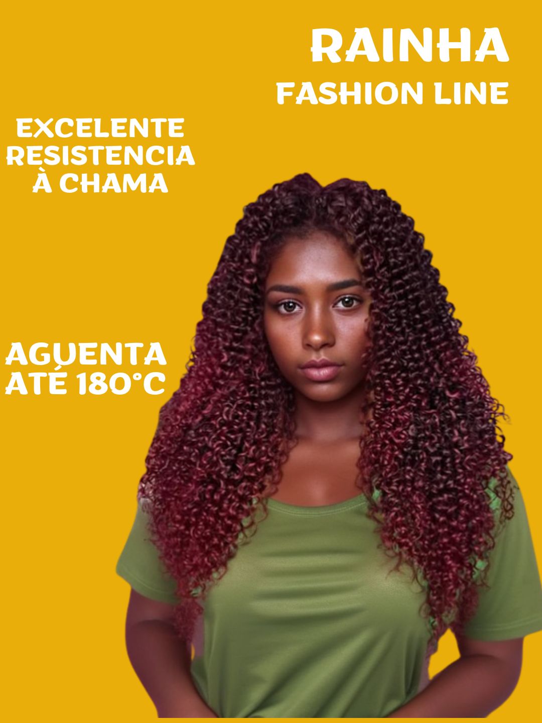 Rainha 65cm FASHION LINE Cabelo ORGÂNICO Cacheado 285g