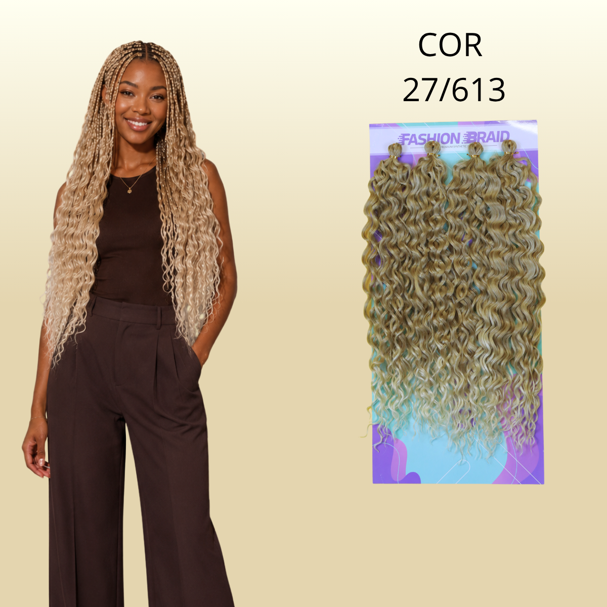 HawaII 55 CM - Fashion Braid - Cabelo crochet - Cabelo crochê braids - Sintetico premium
