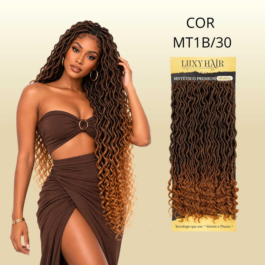 Goddess Locs - Crochê - 76cm - 260g - Luxy Hair - Sintética Premium Ultrafibra