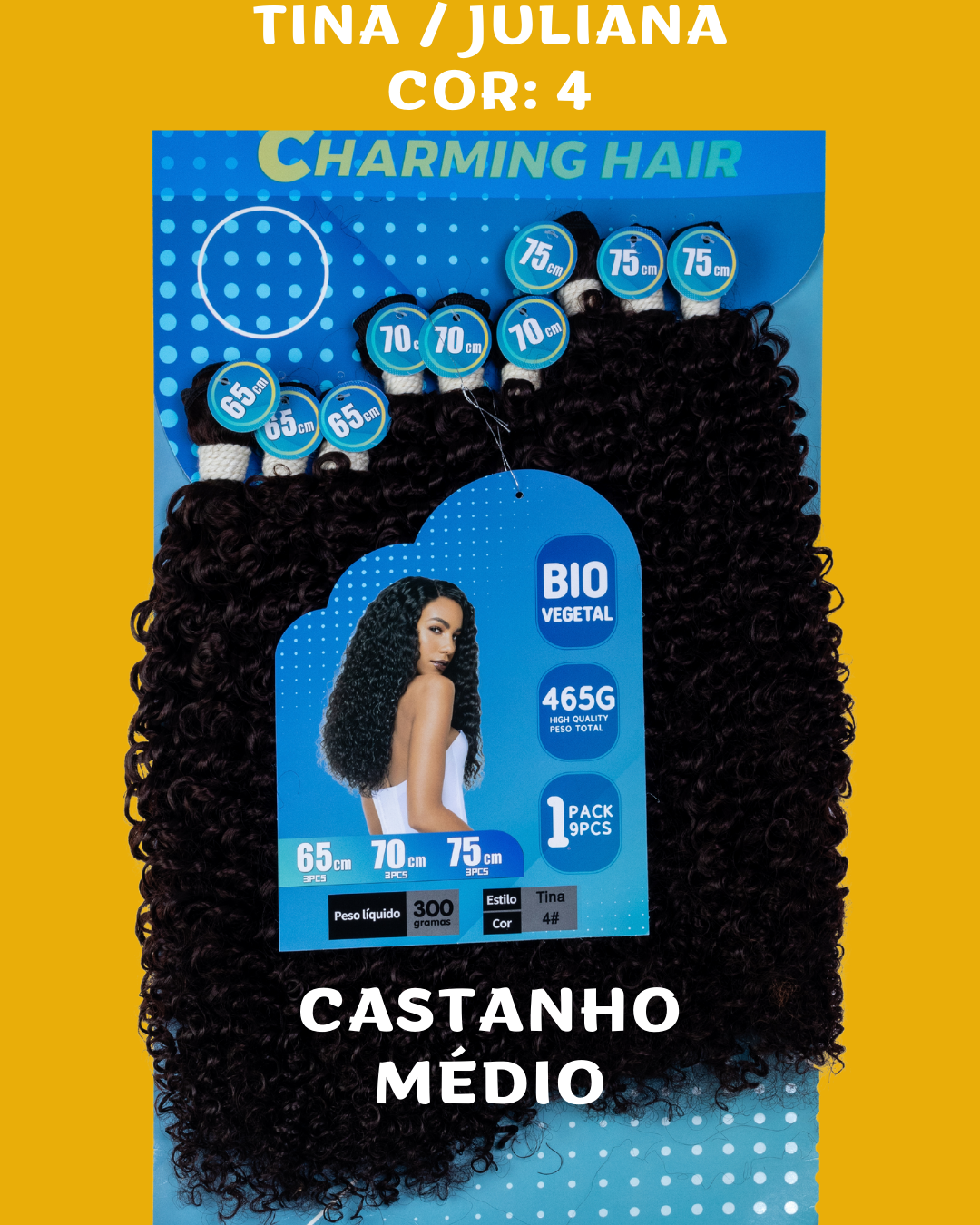 Tina/Juliana 75cm - Charming Hair - 300 gramas - Bio Vegetal