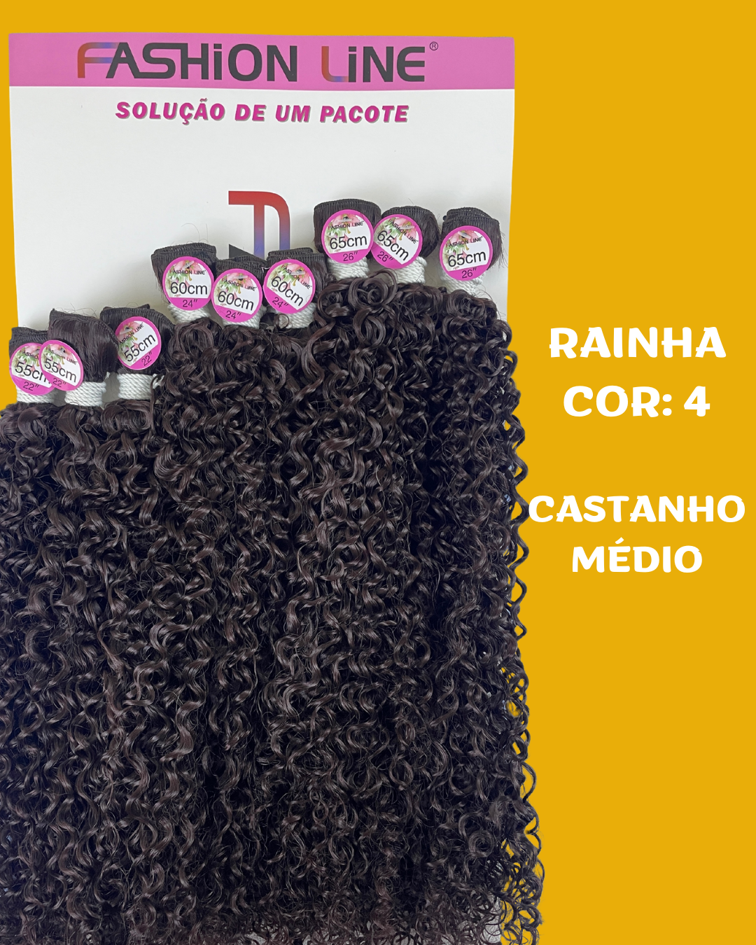 Rainha 65cm FASHION LINE Cabelo ORGÂNICO Cacheado 285g