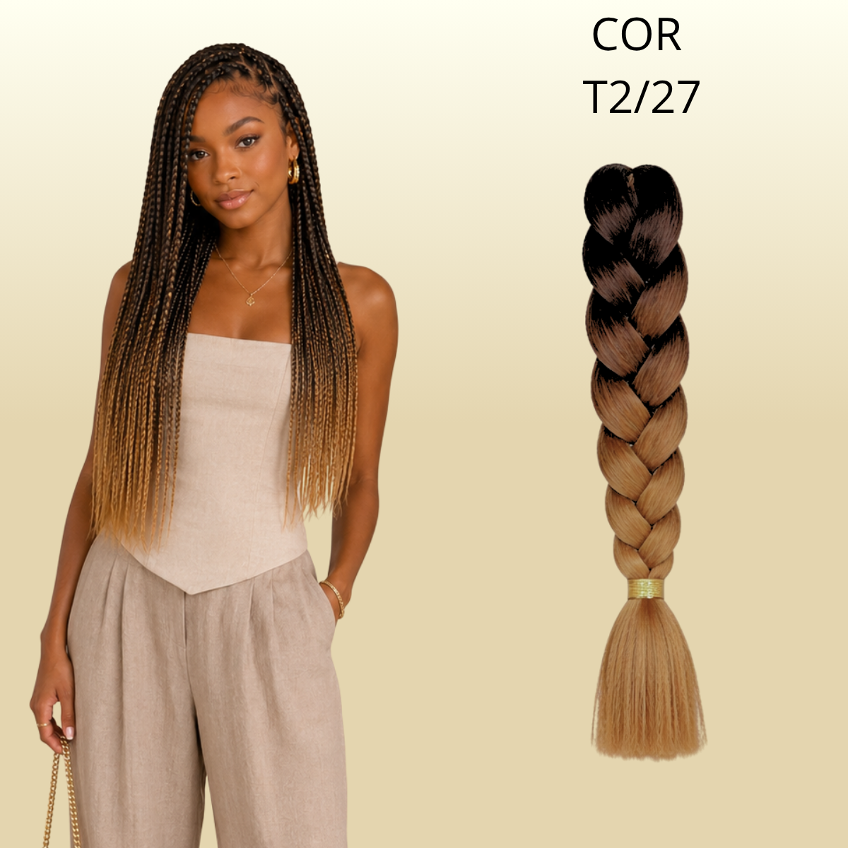 Postiço Jumbão FASHION YOU 1 pacote 6 peças  - Jumbão 400 Gramas Pacotão Kanekalon Cabelo Para Tranças.