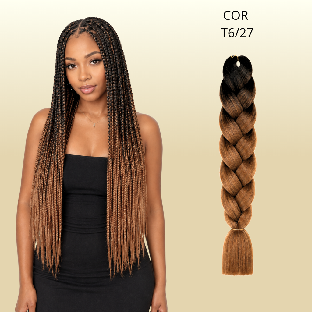 Postiço Jumbão FASHION YOU 1 pacote 6 peças  - Jumbão 400 Gramas Pacotão Kanekalon Cabelo Para Tranças.