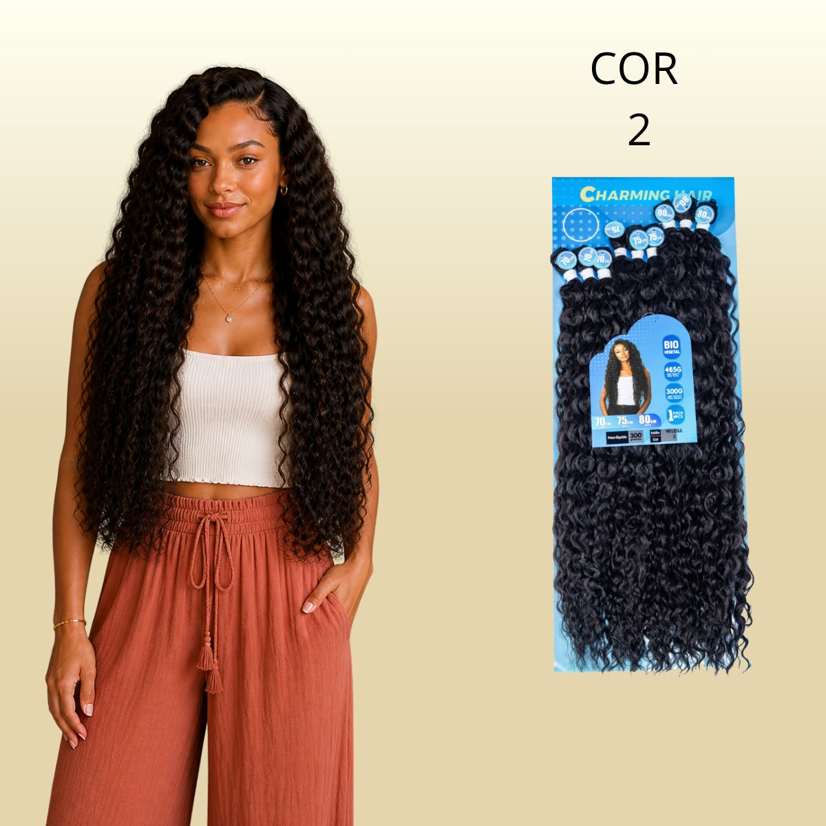 Helena/Anjo Plus 80cm - Charming Hair/Fashion Classic - 300 gramas - Bio Vegetal