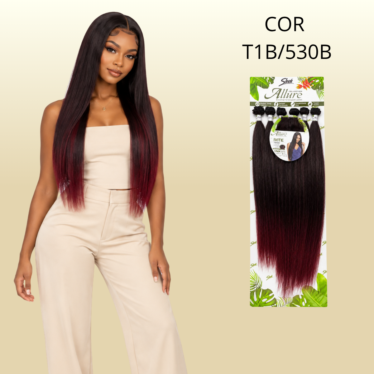 Ivite - Tissagem com Closure - Sleek Allure