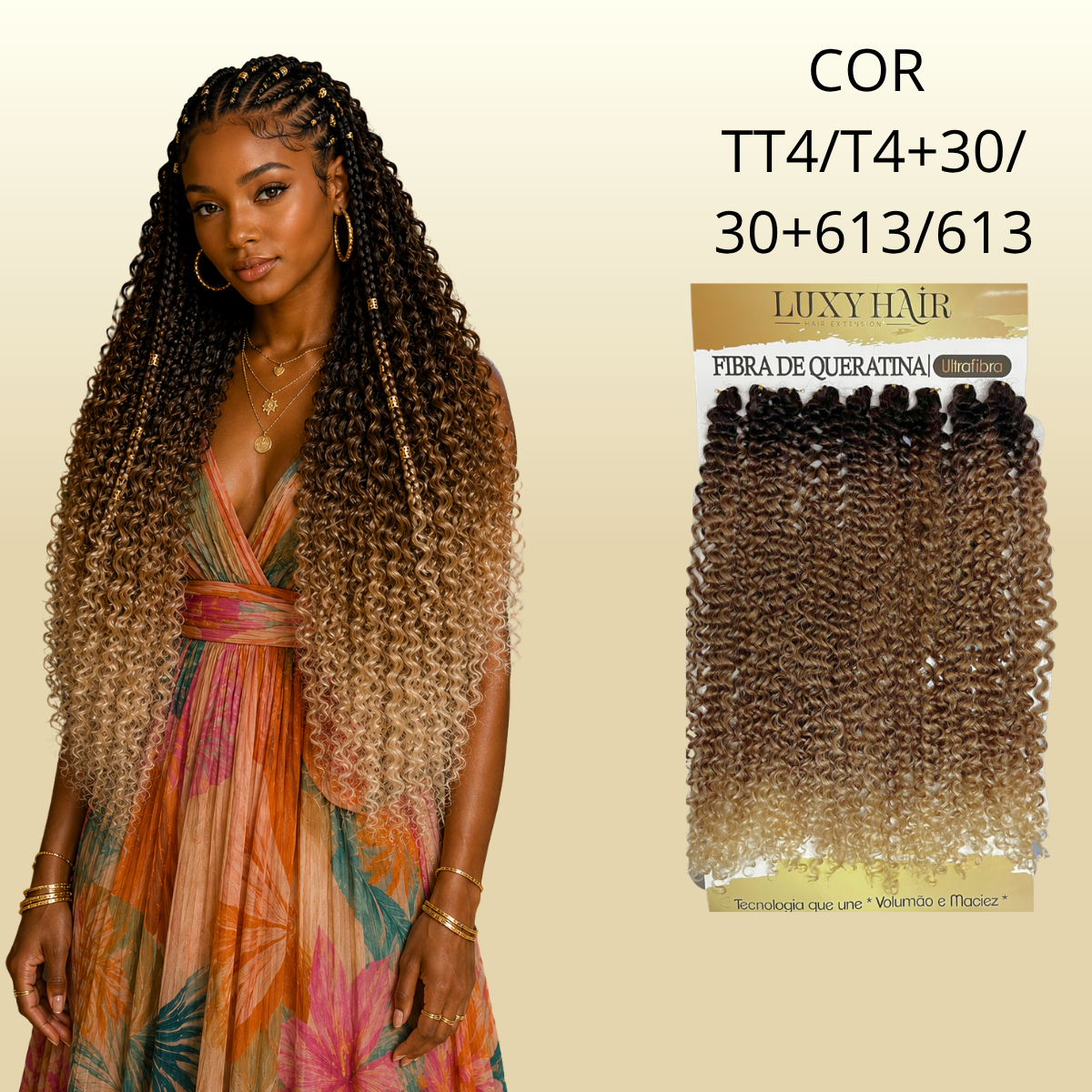 Naty - 75cm - Luxy Hair -  320g - Fibra de Queratina