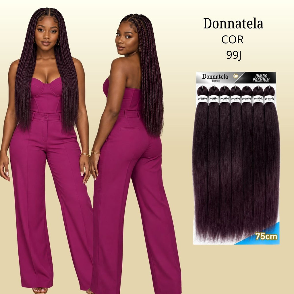 Jumbo Premium 75cm - Donnatela - Cabelo Kanekalon para Tranças - 420g.