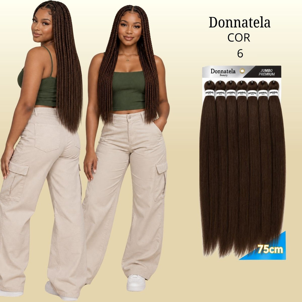 Jumbo Premium 75cm - Donnatela - Cabelo Kanekalon para Tranças - 420g.