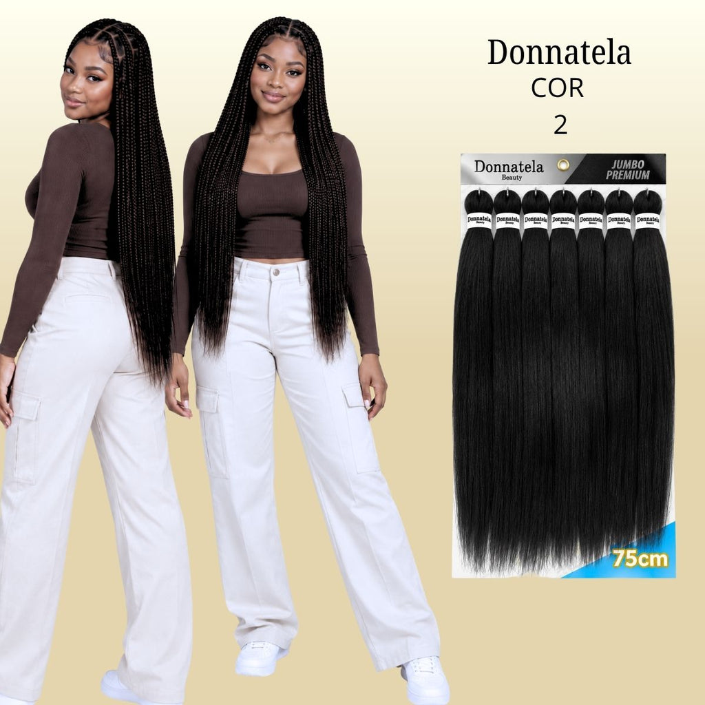 Jumbo Premium 75cm - Donnatela - Cabelo Kanekalon para Tranças - 420g.