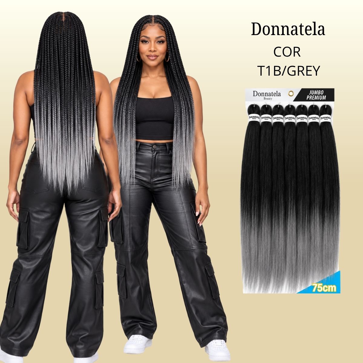 Jumbo Premium 75cm - Donnatela - Cabelo Kanekalon para Tranças - 420g.