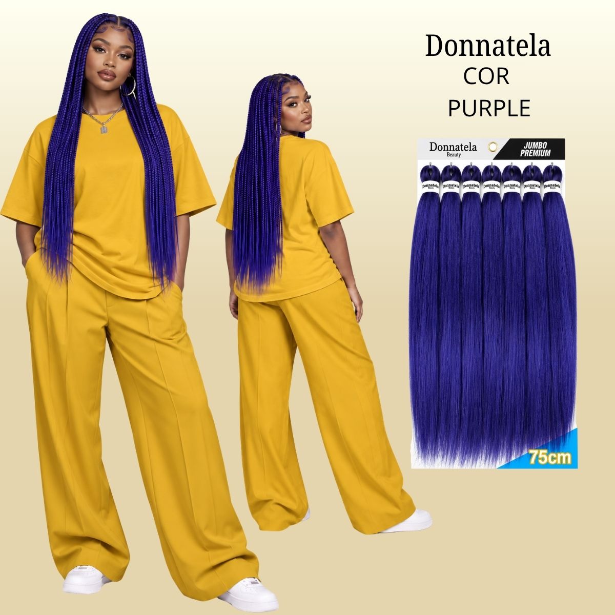 Jumbo Premium 75cm - Donnatela - Cabelo Kanekalon para Tranças - 420g.