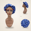 Touca de cetim com elástico regulador - Estrelas - conjunto de fotos